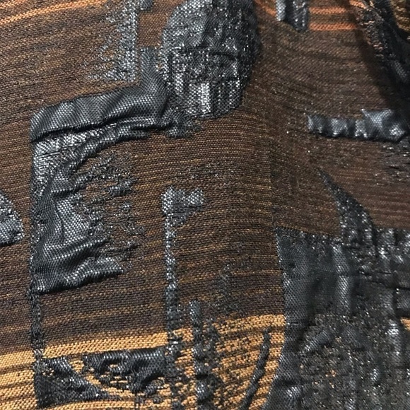 J’ENVIE New York Vintage Tan Metallic Black Textured Full Zip Blazer Jacket 6 - Picture 4 of 8